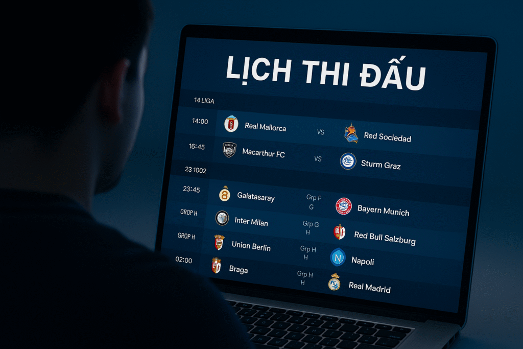 Cập nhật lịch thi đấu bóng đá mới nhất hôm nay & ngày mai